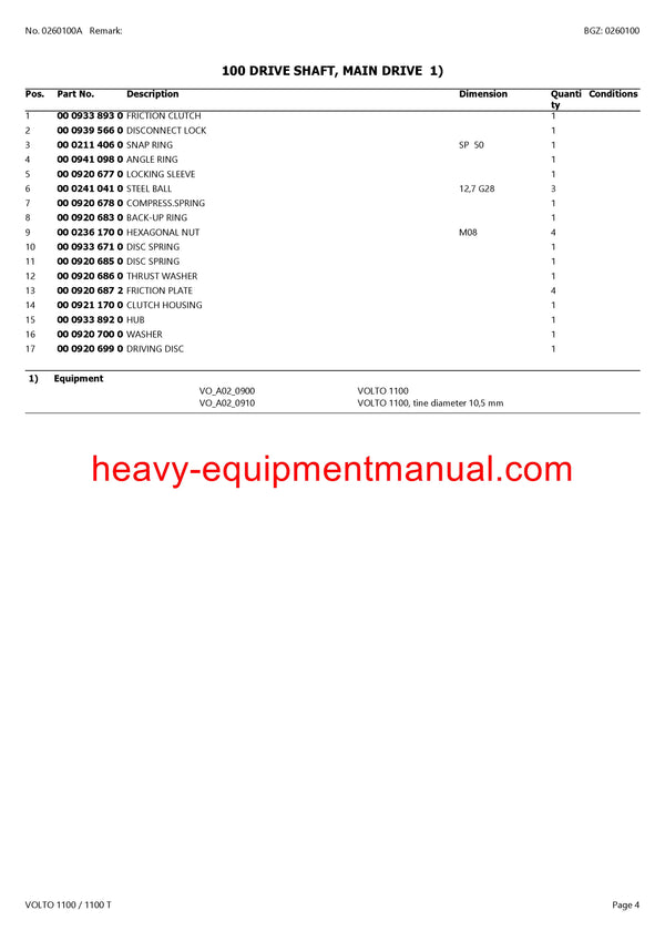 CLAAS VOLTO 1100 1100T TEDDER PARTS MANUAL 
