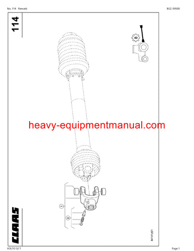 CLAAS VOLTO 52 T TEDDER PARTS CATALOG MANUAL