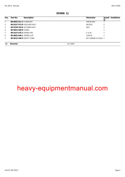Download Claas Challenger 85 E Tractor Parts Catalog Manual SN 79600001 - 79699999