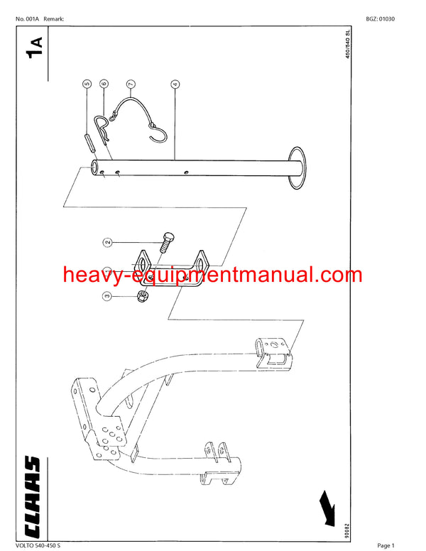 Download Claas Volto 540-450 S Tedder Parts Manual PDF 35601001-35699999