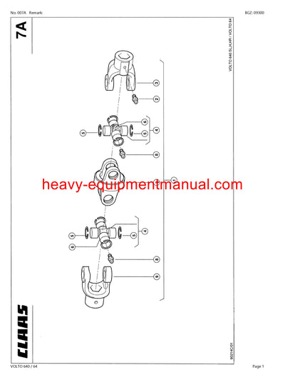 CLAAS VOLTO 640 64 TEDDER PARTS CATALOG MANUAL SN 36801001-36899999