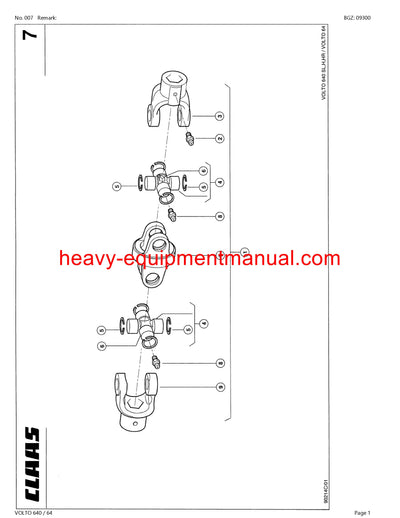 CLAAS VOLTO 640 64 TEDDER PARTS MANUAL 