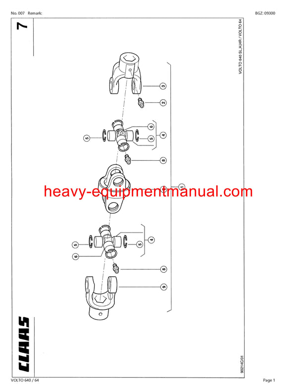 CLAAS VOLTO 640 64 TEDDER PARTS MANUAL 