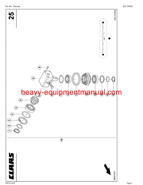 PDF Claas 670 Volto Tedder Parts Manual Download