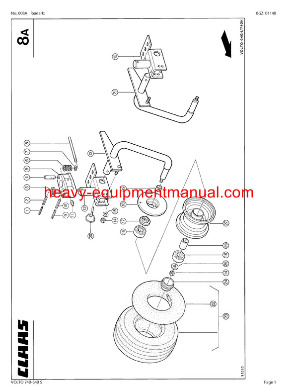 CLAAS VOLTO 740 SL TEDDER PARTS CATALOG MANUAL