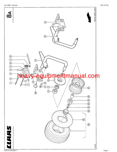 CLAAS VOLTO 740-640S TEDDER PARTS MANUAL SN 35701001