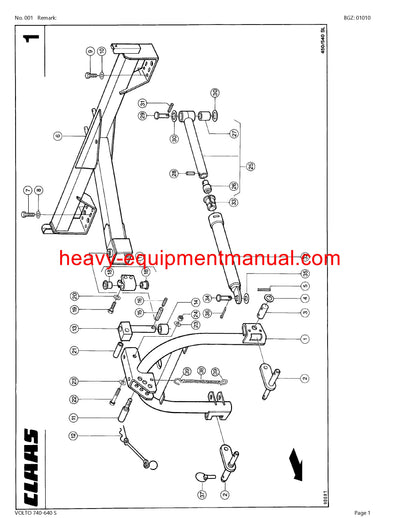 CLAAS VOLTO 740-640S TEDDER PARTS MANUAL