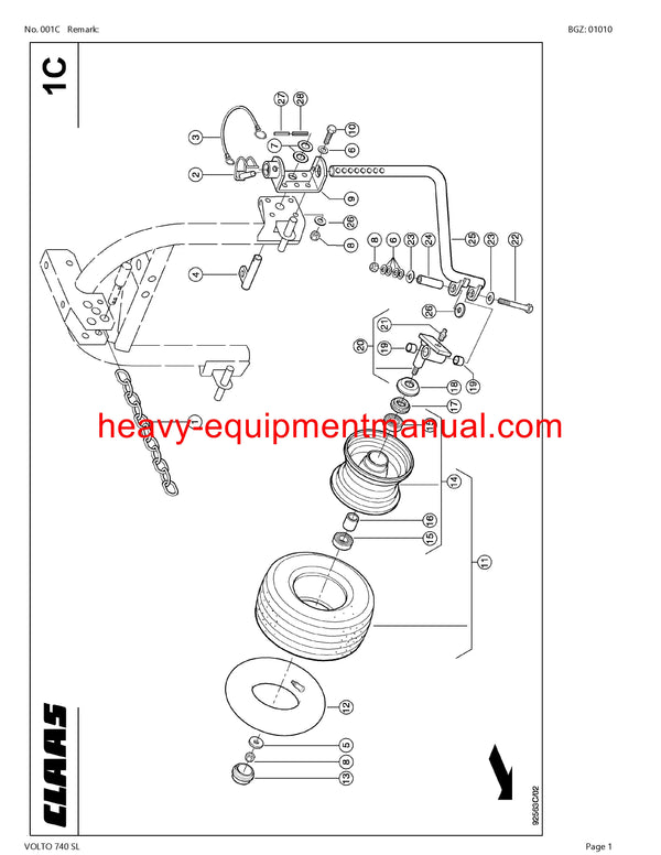 PDF Claas 740 SL Volto Tedder Parts Manual Download