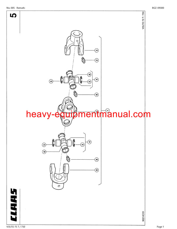 PDF Claas 75T, 750 Volto Tedder Parts Manual