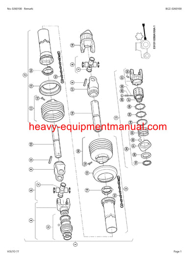 CLAAS VOLTO 77 TEDDER PARTS CATALOG MANUAL SN 23101001-23109999