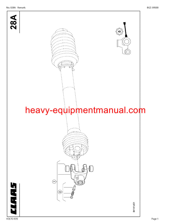 PDF Claas 870 Volto Tedder Parts Manual Download