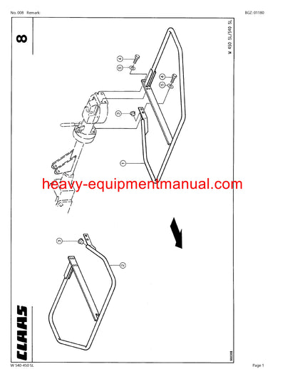PDF Claas W540 - 450 SL Tedder Parts Manual Download