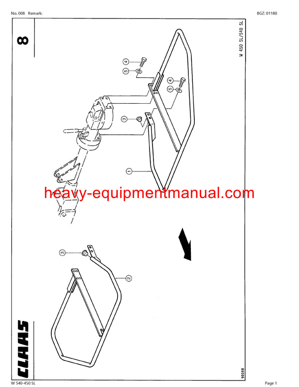 PDF Claas W540 - 450 SL Tedder Parts Manual Download