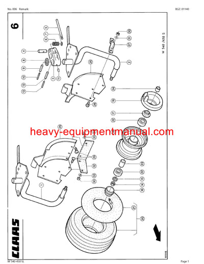 PDF Claas W540 - 450 SL Tedder Parts Manual Download