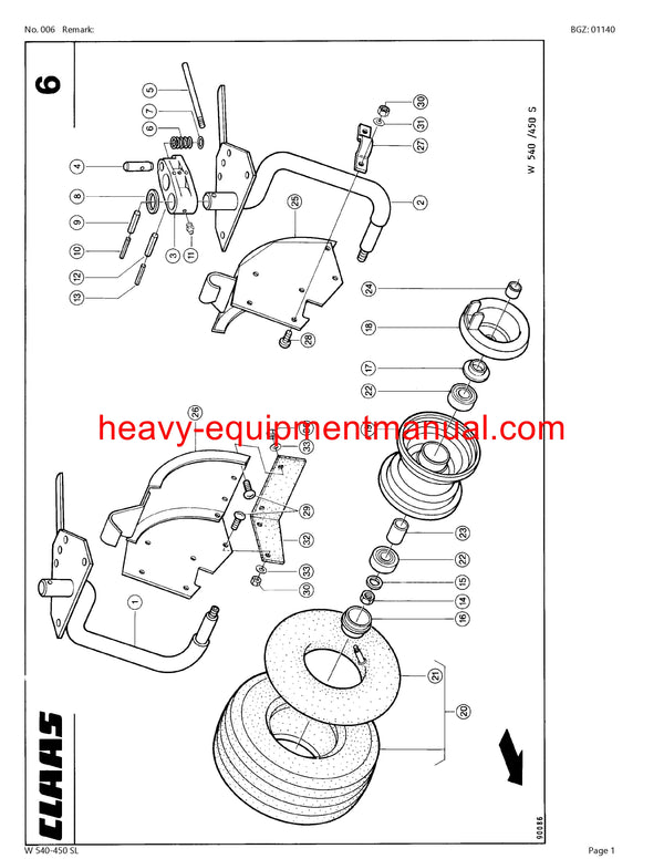 PDF Claas W540 - 450 SL Tedder Parts Manual Download