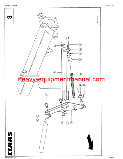 Claas Wm 210 N S Mower Parts Catalog Manual 