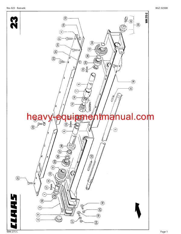 PDF Claas WM 275 C Mower Parts Manual Download