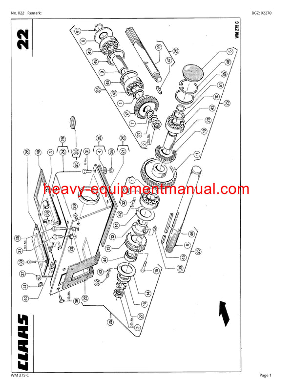 PDF Claas WM 275 C Mower Parts Manual Download