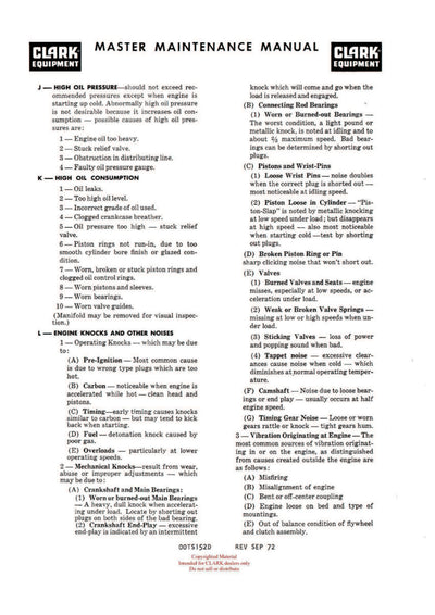 Clark C500 (OH-430) Forklift Overhaul Manual - PDF Download