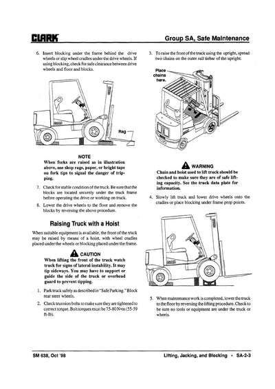 Clark CMP 15-18-20-25-30 (SM-638) Forklift Service Repair Manual - PDF Download