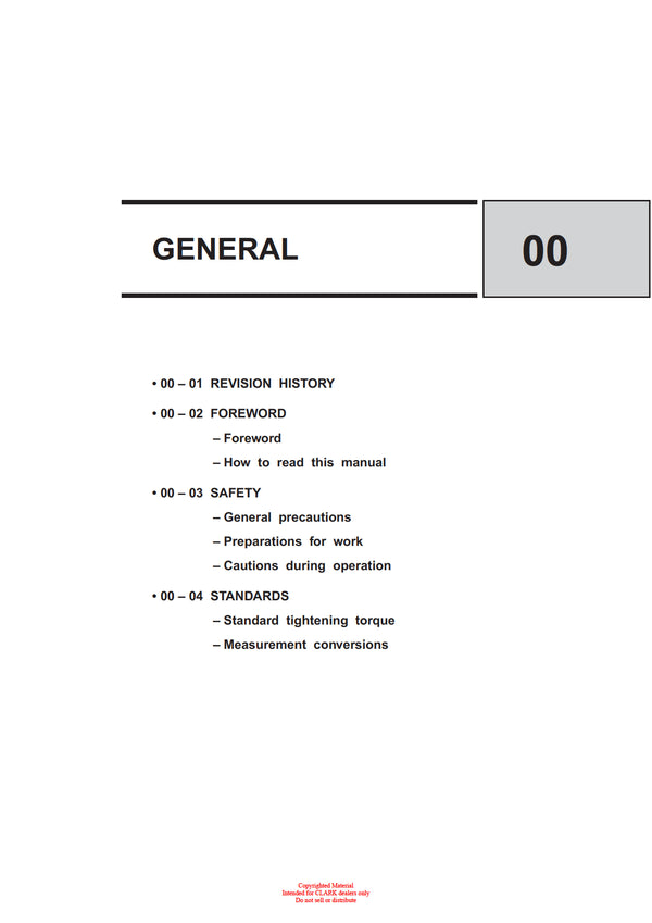 Clark CMP 15-20 D S L (SM-710) Forklift Service Repair Manual - PDF Download