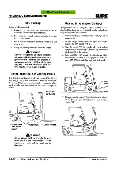 Clark CMP 50 60 70 (SM-649) Forklift Service Repair Manual - PDF Download