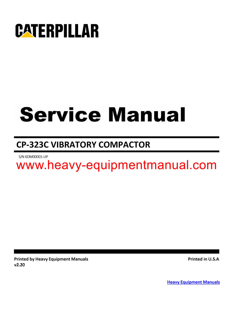 Download Caterpillar CP-323C VIBRATORY COMPACTOR Service Repair Manual 6DM