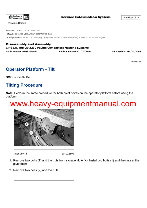 Download Caterpillar CP-323C VIBRATORY COMPACTOR Service Repair Manual EAS