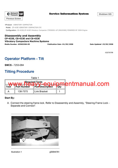 Download Caterpillar CP-433E VIBRATORY COMPACTOR Service Repair Manual CYE
