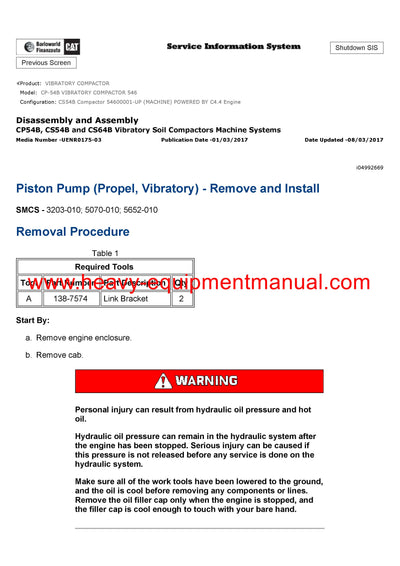 Download Caterpillar CP-54B VIBRATORY COMPACTOR Service Repair Manual 546