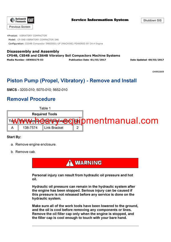 Download Caterpillar CP-54B VIBRATORY COMPACTOR Service Repair Manual 546