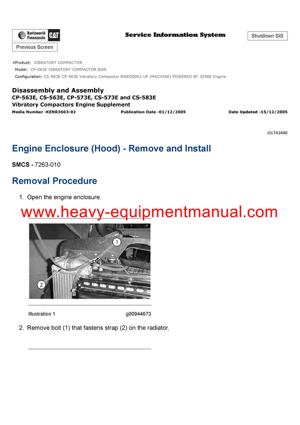 Download Caterpillar CP-563E VIBRATORY COMPACTOR Service Repair Manual BWE