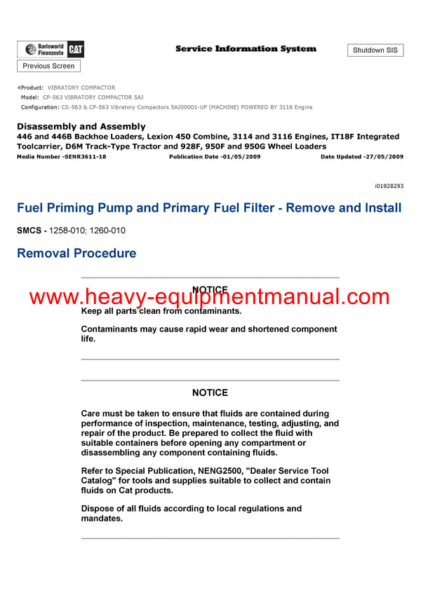 Download Caterpillar CP-563 VIBRATORY COMPACTOR Service Repair Manual 5AJ