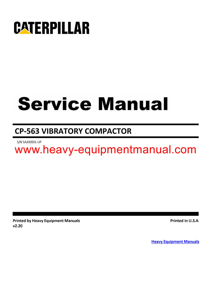 DOWNLOAD CATERPILLAR CP-563 VIBRATORY COMPACTOR SERVICE REPAIR MANUAL 5AJ