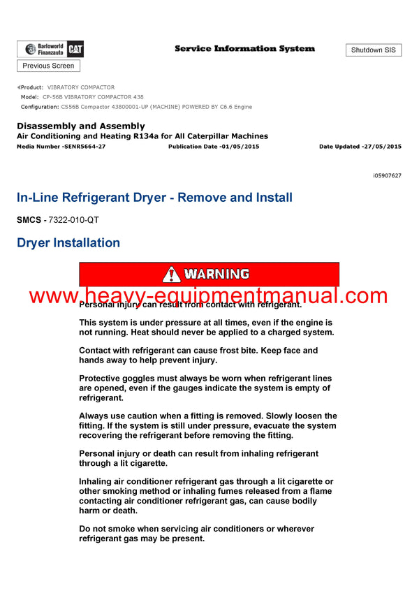 DOWNLOAD CATERPILLAR CP-56B VIBRATORY COMPACTOR SERVICE REPAIR MANUAL 438