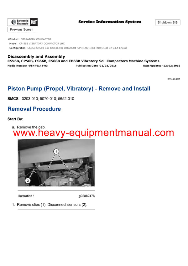 Download Caterpillar CP-56B VIBRATORY COMPACTOR Service Repair Manual LHC