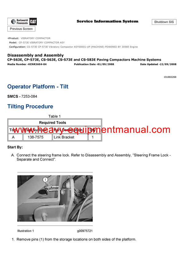 Download Caterpillar CP-573E VIBRATORY COMPACTOR Service Repair Manual ASY