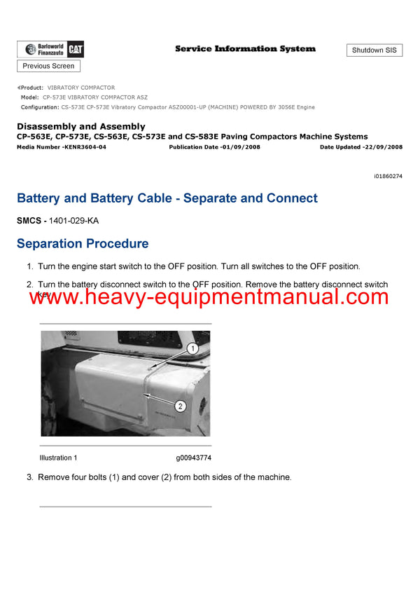 Download Caterpillar CP-573E VIBRATORY COMPACTOR Service Repair Manual ASZ