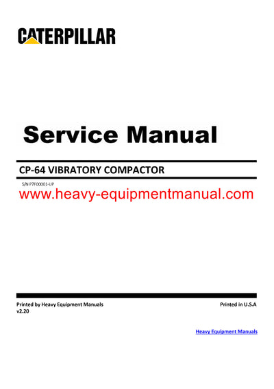 Download Caterpillar CP-64 VIBRATORY COMPACTOR Service Repair Manual P7F