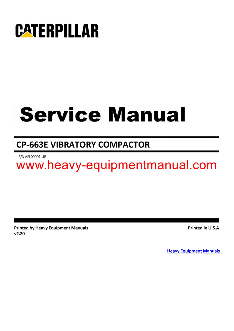 DOWNLOAD CATERPILLAR CP-663E VIBRATORY COMPACTOR SERVICE REPAIR MANUAL AFL