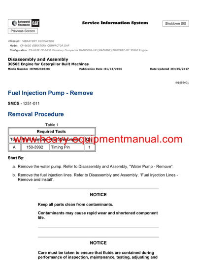 DOWNLOAD CATERPILLAR CP-663E VIBRATORY COMPACTOR SERVICE REPAIR MANUAL DAF