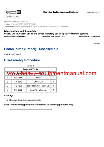 DOWNLOAD CATERPILLAR CP-68B VIBRATORY COMPACTOR SERVICE REPAIR MANUAL 684