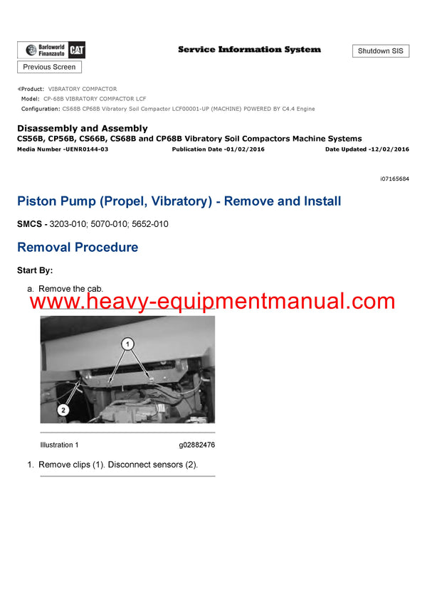 Download Caterpillar CP-68B VIBRATORY COMPACTOR Service Repair Manual LCF