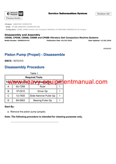 DOWNLOAD CATERPILLAR CP-68B VIBRATORY COMPACTOR SERVICE REPAIR MANUAL P68