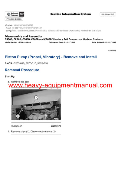 Download Caterpillar CP-68B VIBRATORY COMPACTOR Service Repair Manual SDT