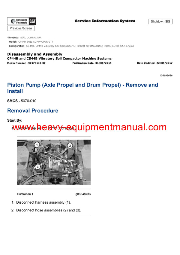 DOWNLOAD CATERPILLAR CP44B SOIL COMPACTOR SERVICE REPAIR MANUAL GTT