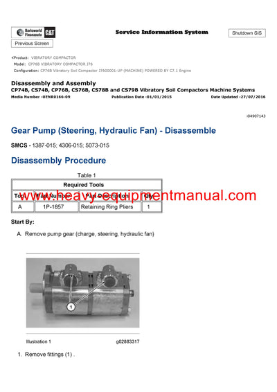 DOWNLOAD CATERPILLAR CP76B VIBRATORY COMPACTOR SERVICE REPAIR MANUAL J76
