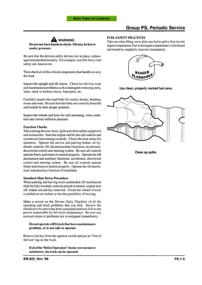 Clark CPD 100 164 (SM-622) Forklift Service Repair Manual - PDF Download
