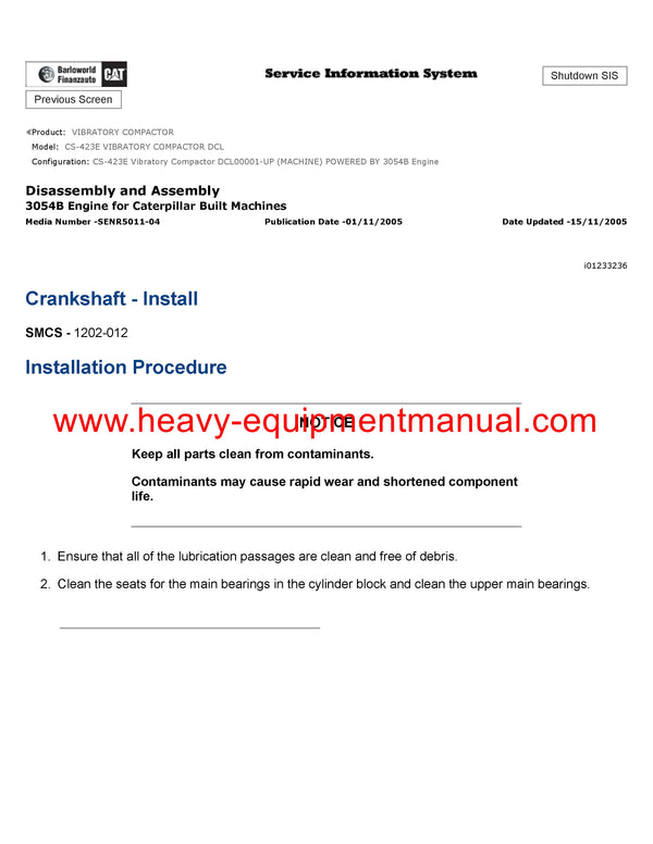 DOWNLOAD CATERPILLAR CS-423E VIBRATORY COMPACTOR SERVICE REPAIR MANUAL DCL