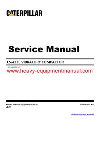 Download Caterpillar CS-433E VIBRATORY COMPACTOR Service Repair Manual ASR